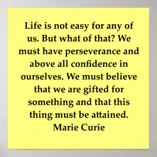 madam marie curie-citat poster