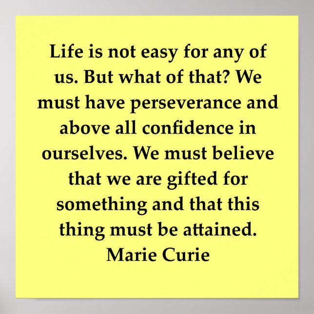 madam marie curie-citat poster (Framsidan)