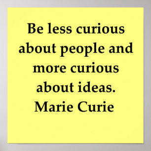 madam marie curie-citat poster