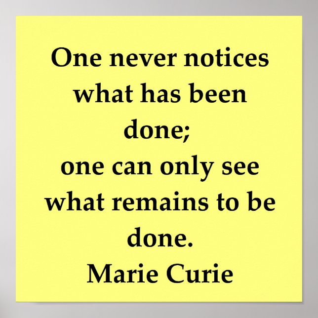 madam marie curie-citat poster (Framsidan)