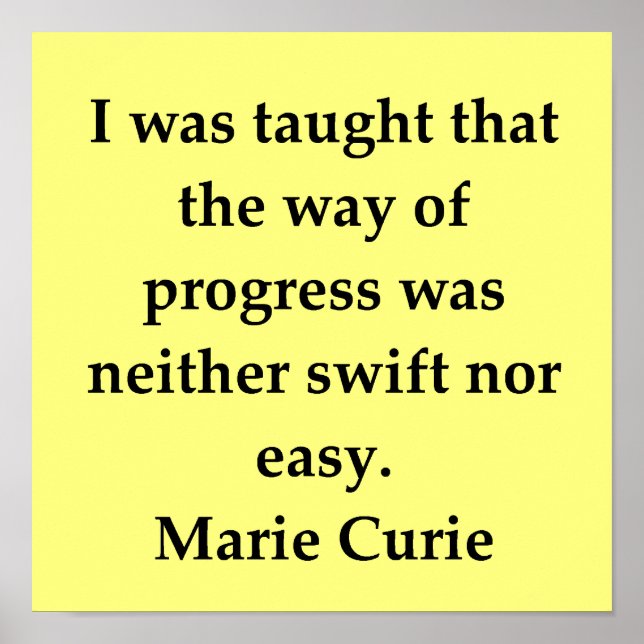 madam marie curie-citat poster (Framsidan)