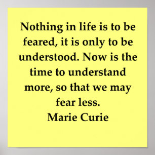madam marie curie-citat poster