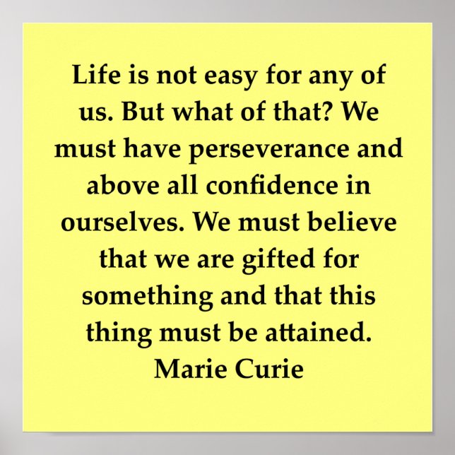 madam marie curie-citat poster (Framsidan)