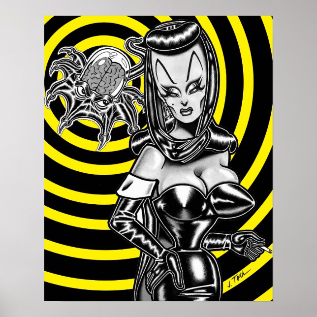 Madam Mars™/Pet Hjärn-Fladdermus Poster (Framsidan)