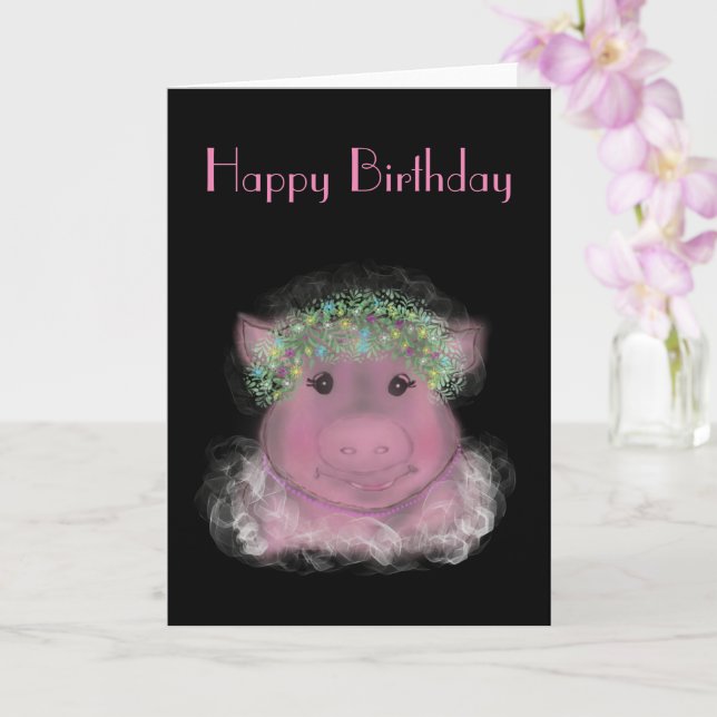 Madam Piggy Birthday  Kort (Orkide)
