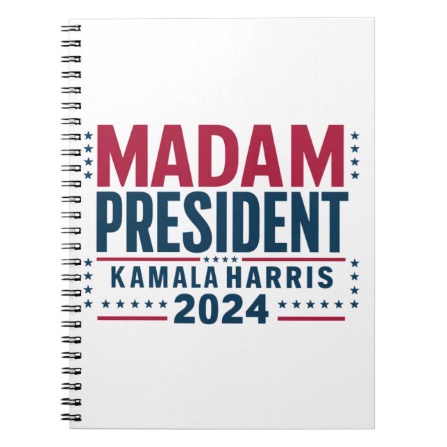 Madam President Kamala Harris 2024 Röst Demokrat  Anteckningsbok (Framsidan)