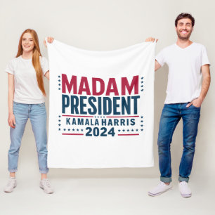 Madam President Kamala Harris 2024 Röst Demokrat  Fleecefilt