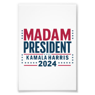 Madam President Kamala Harris 2024 Röst Demokrat Fototryck