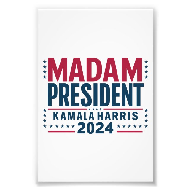 Madam President Kamala Harris 2024 Röst Demokrat  Fototryck (Framsidan)