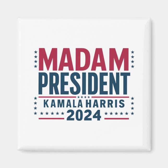 Madam President Kamala Harris 2024 Röst Demokrat  Magnet (Framsidan)