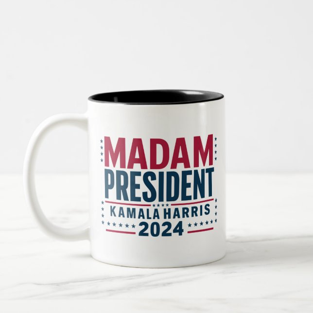 Madam President Kamala Harris 2024 Röst Demokrat  Två-Tonad Mugg (Vänster)