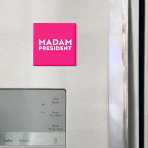 Madam President modern typografi vit het rosa Magnet