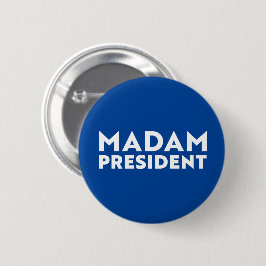 Madam President modern typography white and blue Knapp