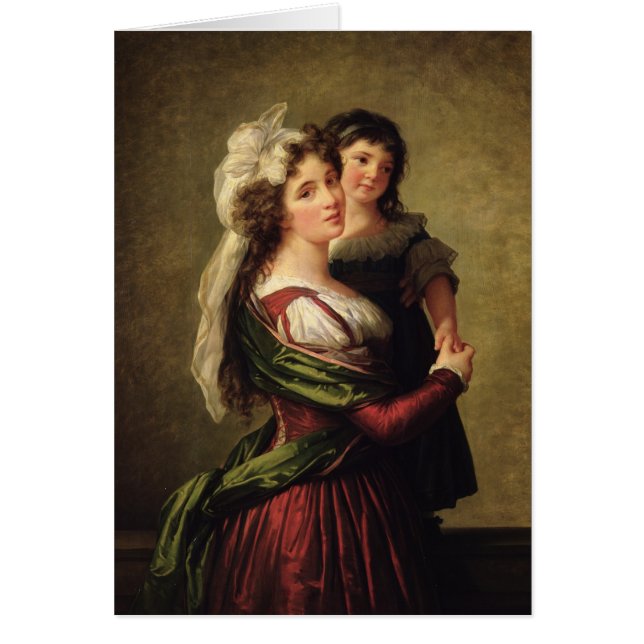 Madam Rousseau och henne dotter, 1789 Hälsningskort (Framsidan)