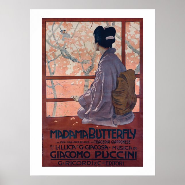Madama Butterfly Vintage affisch (1904) (Framsidan)
