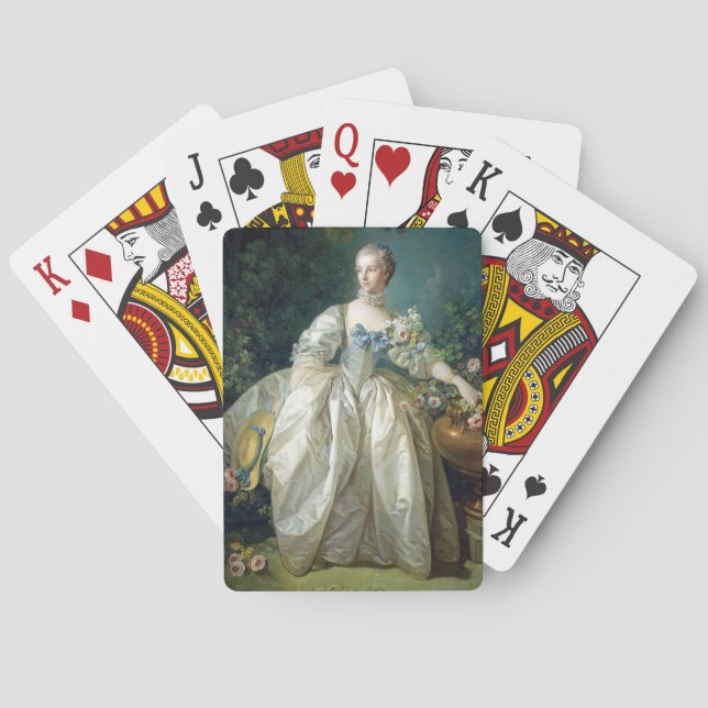 Madame Bergeret 1766 av Francois Boucher-oljefärg Casinokort (Baksidan)