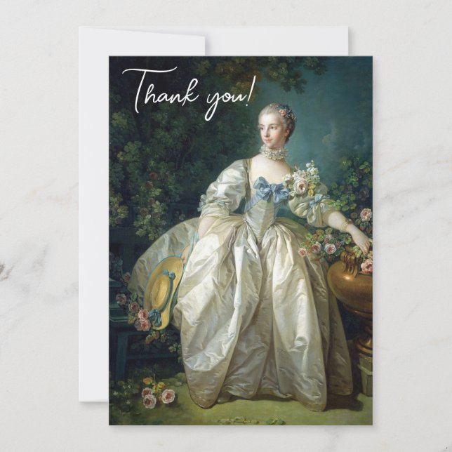 Madame Bergeret 1766 Boucher Grattis Tack Kort (Framsida)