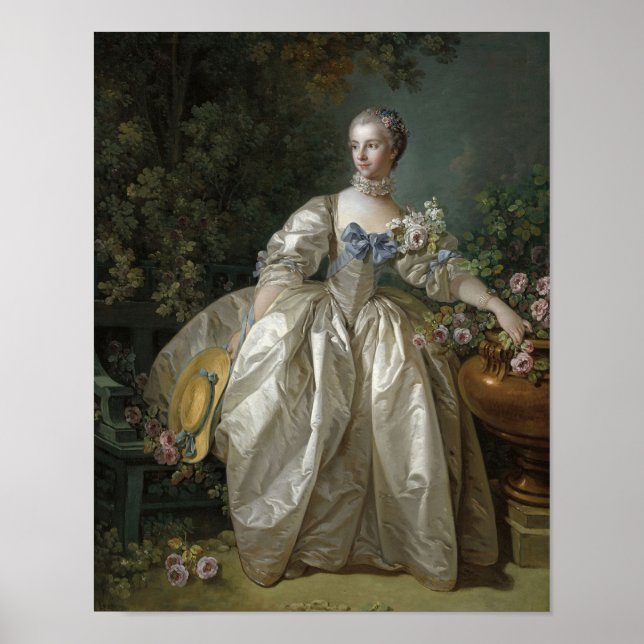 Madame Bergeret av Francois Boucher Tryck (Framsidan)
