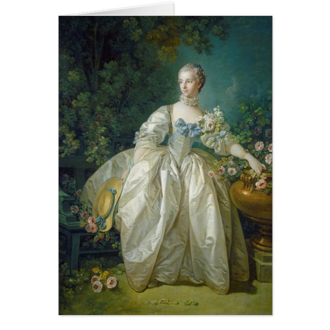 Madame Bergeret, c. 1766 (olja på arbetsyta) Hälsningskort (Framsidan)