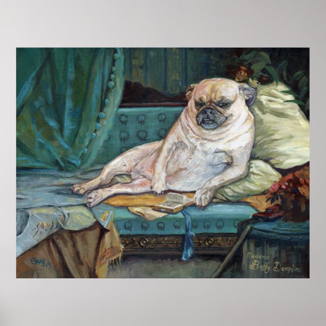 Madame Buffy Dumplin i Hennes Boudoir Pet Porträtt Poster (Framsidan)