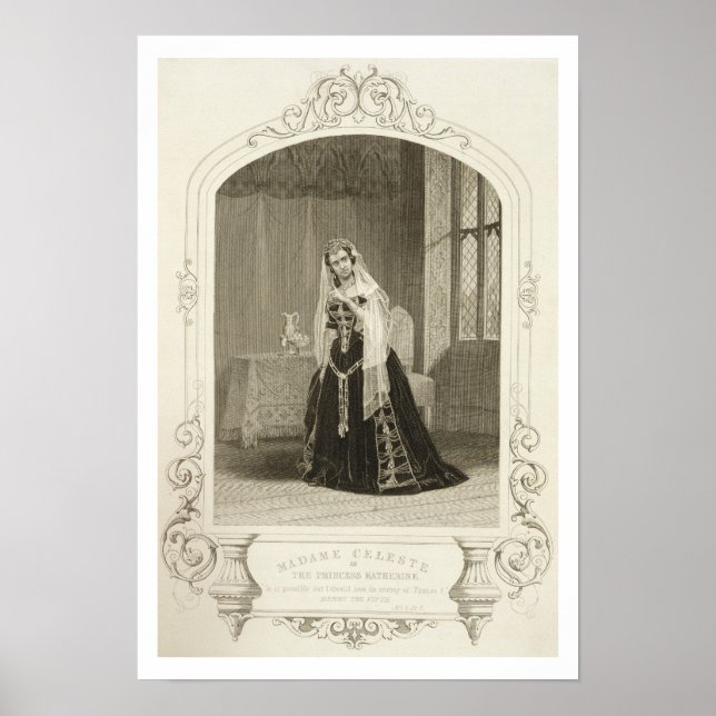 Madame Celeste som prinsessan Katherine, Act V Sc Poster (Framsidan)