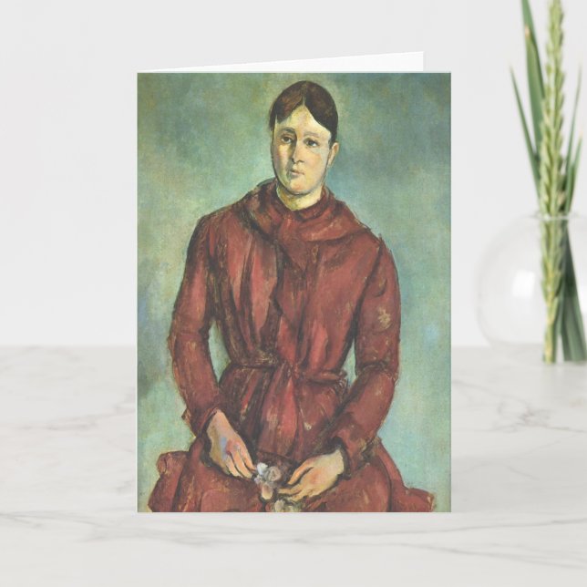 Madame Cezanne in a Red Dress - Paul Cezanne Kort (Framsida)