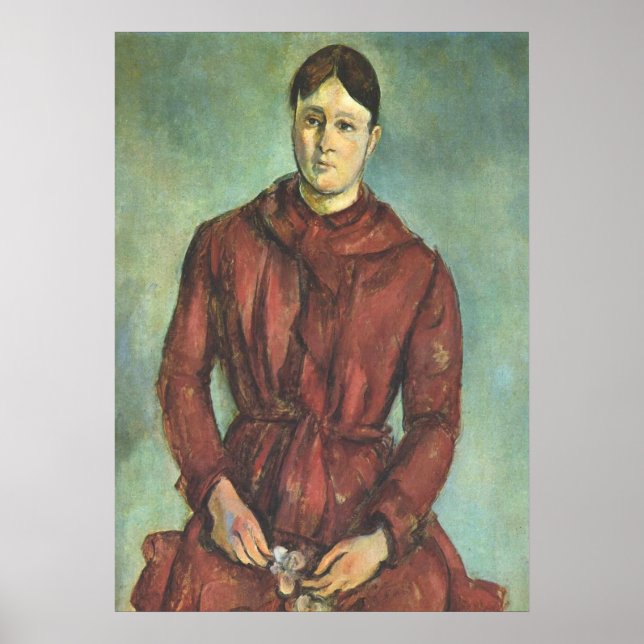 Madame Cezanne in a Red Dress - Paul Cezanne Poster (Framsidan)