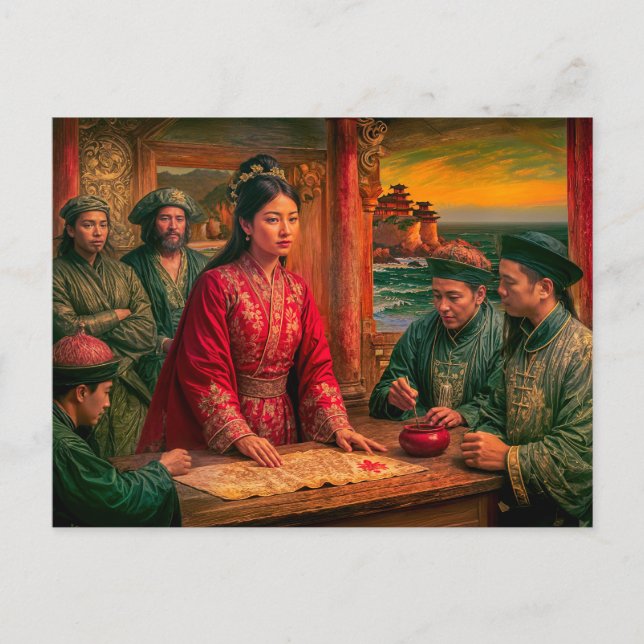 Madame Ching Sjöströvar Drottning Porträtt Vykort (Framsida)
