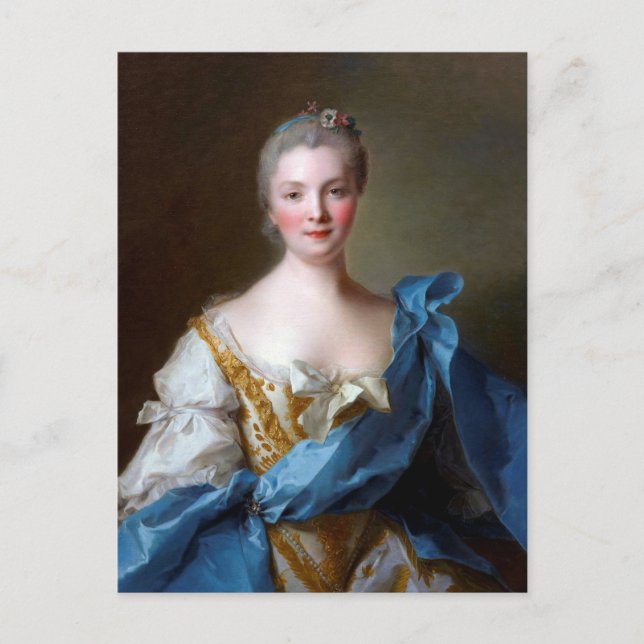 Madame de la Porte 1754 av Jean-Marc Nattier Vykort (Framsida)