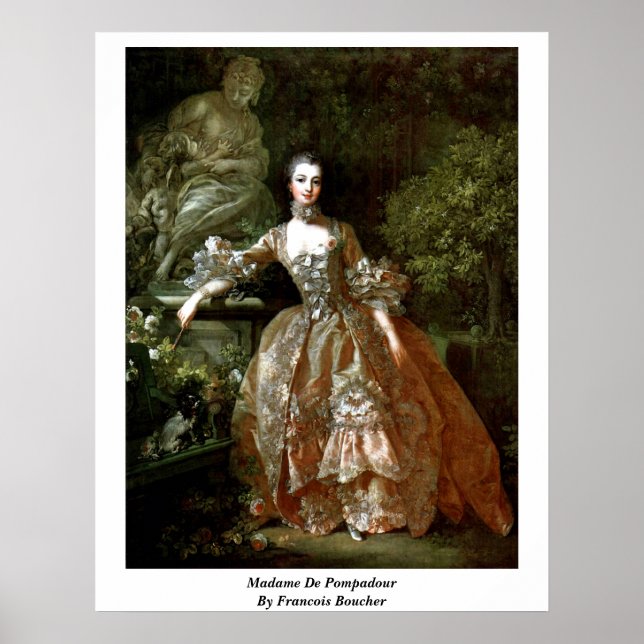 Madame De Pompadour av Francois Boucher Poster (Framsidan)
