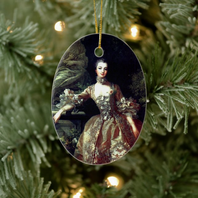 ♥ Madame de Pompadour –Jeanne-Antoinette Poisson ♥ Julgransprydnad Keramik (Träd)