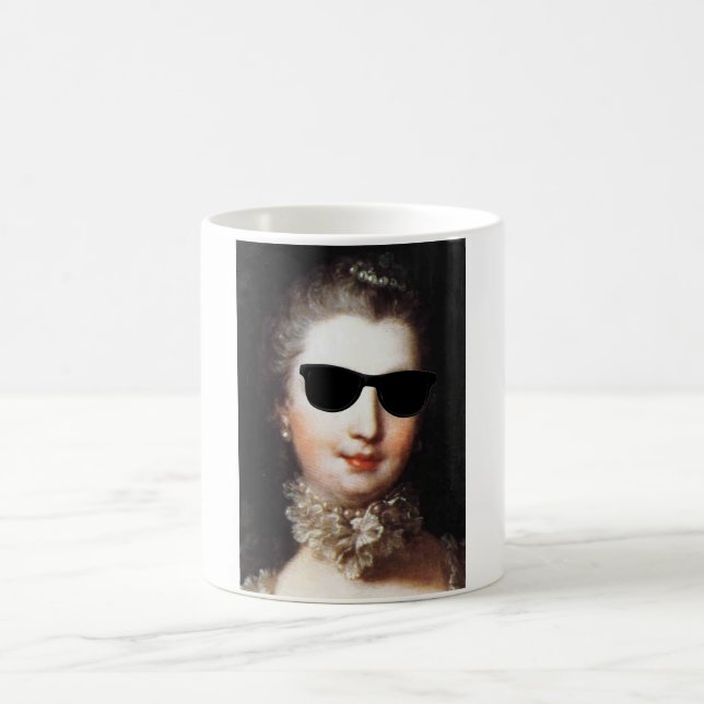♥ Madame de Pompadour with sunglasses crazy ♥ Kaffemugg (Center)