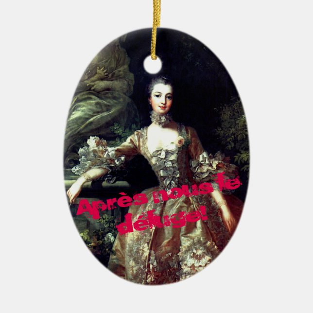 ♥ Madame de Pompadour with Sunglasses le déluge ♥ Julgransprydnad Keramik (Framsidan)