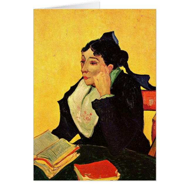 Madame Ginoux med böcker av Vincent van Gogh Hälsningskort (Framsidan)