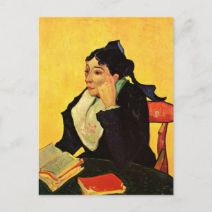 Madame Ginoux med böcker av Vincent van Gogh Vykort