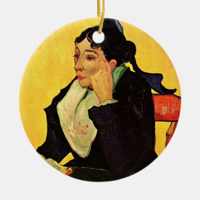 Madame Ginoux med Bokar av Vincent van Gogh Julgransprydnad Keramik (Framsidan)