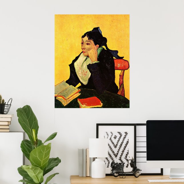 Madame Ginoux med Bokar av Vincent van Gogh Poster (Hemmakontoret)