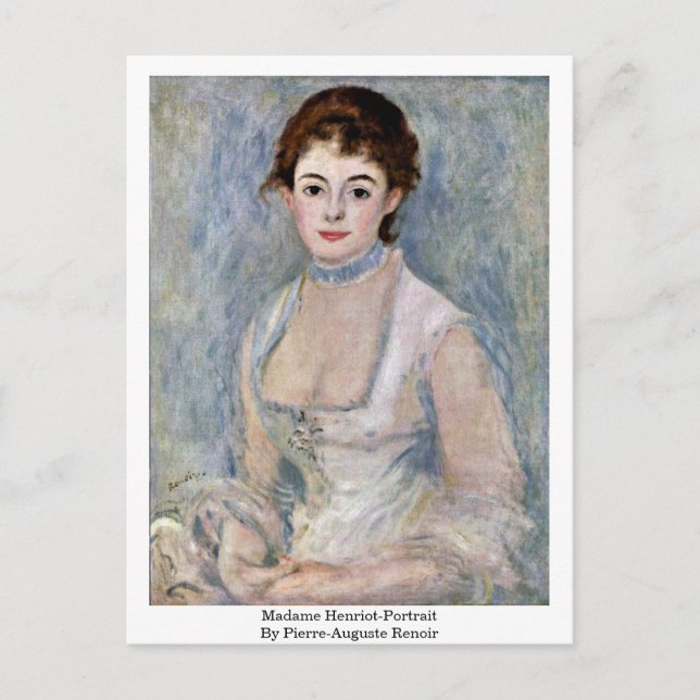 Madame Henriot-porträtt av Pierre-Auguste Renoir Vykort (Framsida)