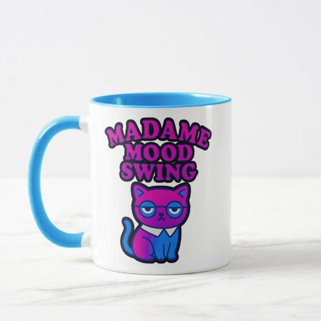 Madame Humörsvängning – Rolig Katt Humör Mugg (Vänster)