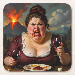 “Madame Lava-Cake”- Hon Blåser Upp Närsomhelst Underlägg Papper Kvadrat