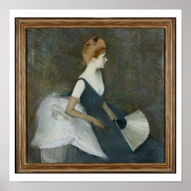 Madame Marthe Letellier Sitta på Soffa Poster (Framsidan)