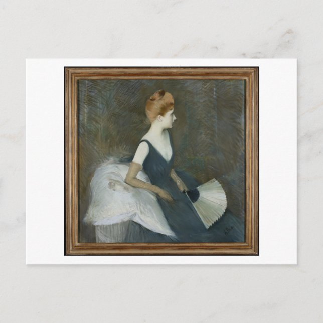 Madame Marthe Letellier Sitta på Soffa Vykort (Framsida)