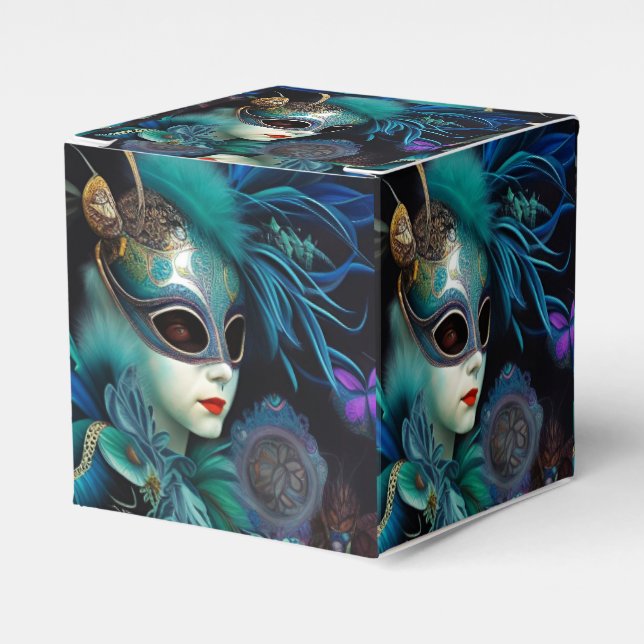 Madame MasqueraTeal Cube Presentaskar (Framsidan Sidan)