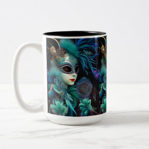 Madame MasqueraTeal Två-Tonad Mugg