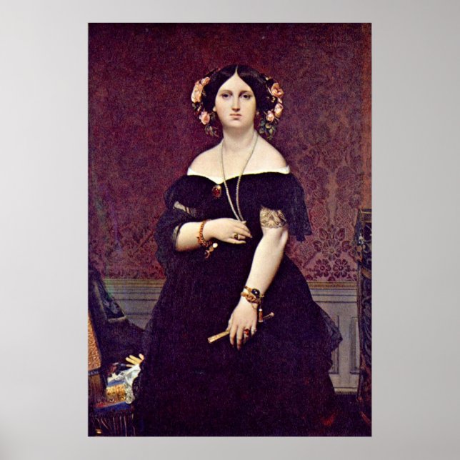 Madame Moitessier av Jean Auguste Dominique Ingres Poster (Framsidan)