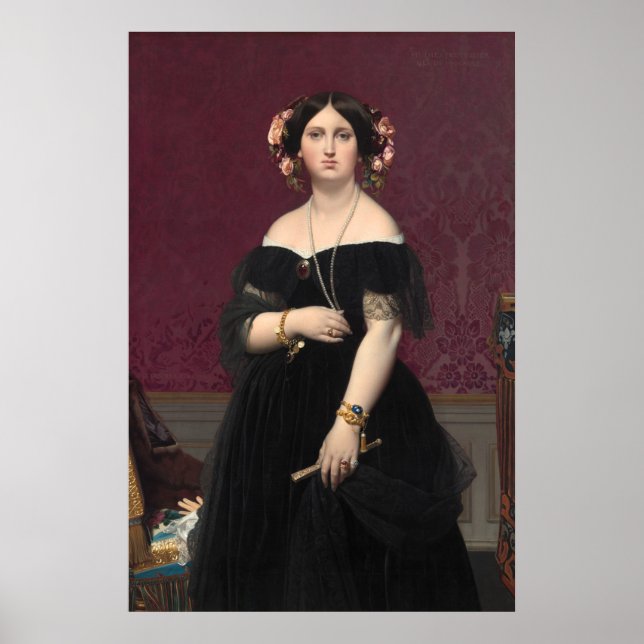 Madame Moitessier - Jean-Auguste- Ingres Fine Art Poster (Framsidan)