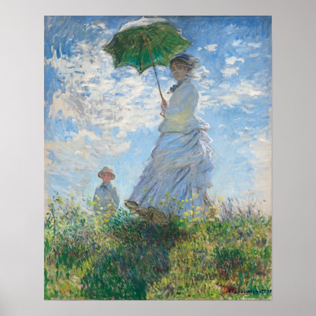 Madame Monet och Hennes son av Claude Monet Poster (Framsidan)