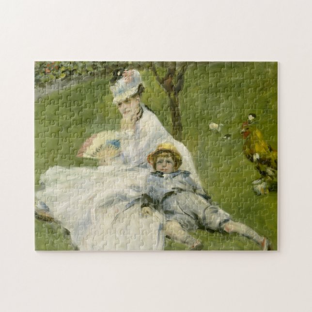 Madame Monet och Hennes son Fine Art Pussel (Horisontell)