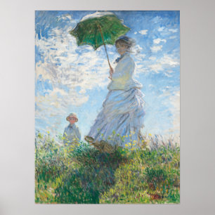 Madame och Hennes son av Claude Monet Poster