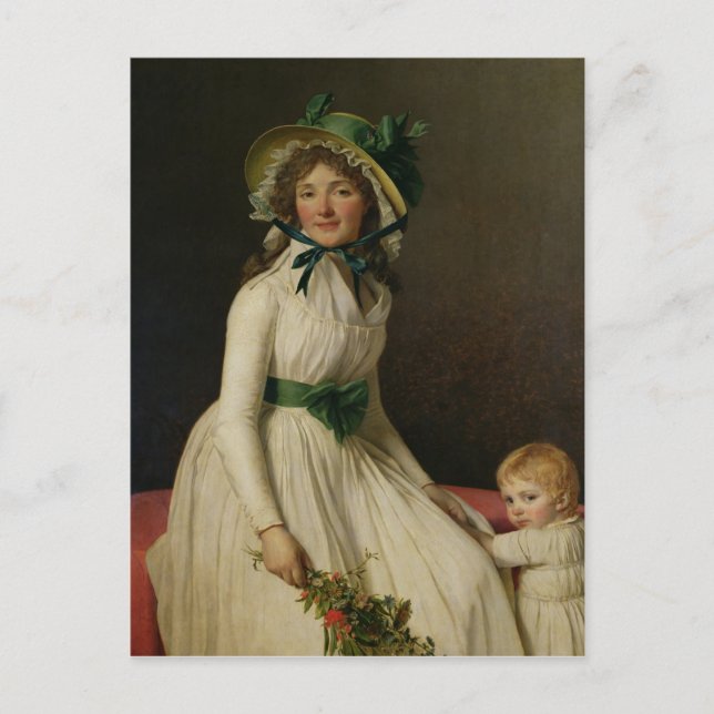 Madame Pierre Seriziat med sin son, Emile Vykort (Framsida)